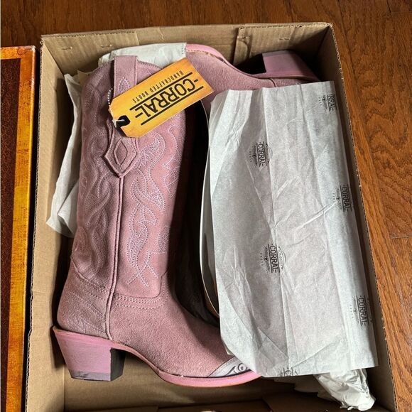 NWT Corral Women's Embroidered Western Boots - Snip Toe Pink Size 7 - Picture 6 of 11
